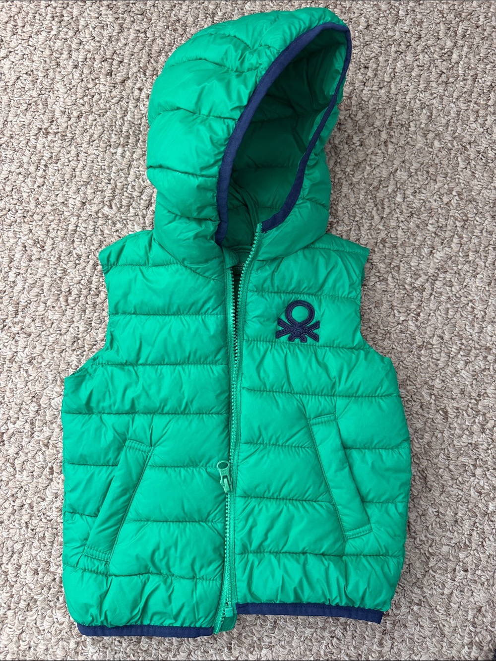 United Colors Of Benetton Bright Green Quilted Hooded Vest for Kids